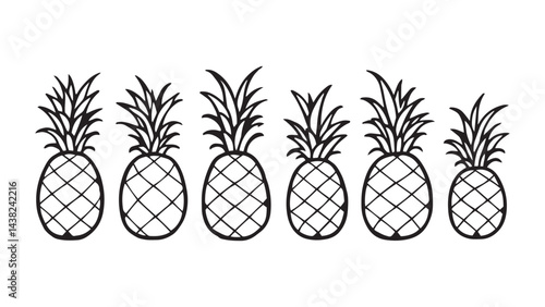 Pineapple set line art