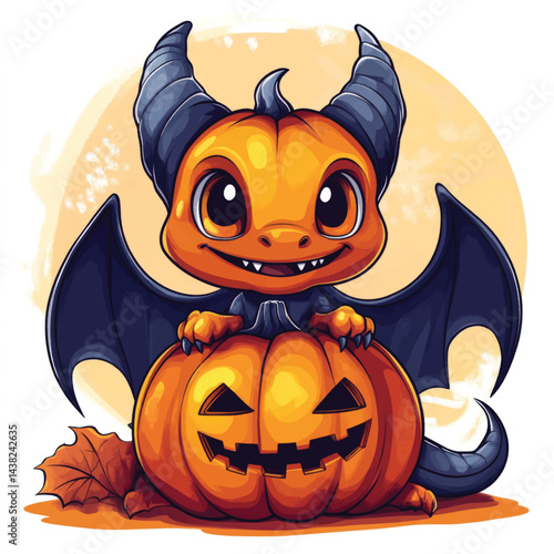 Chibi Halloween Dragon Art.