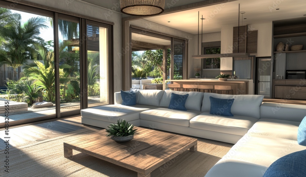 Fototapeta premium Tropical Modern Living Room