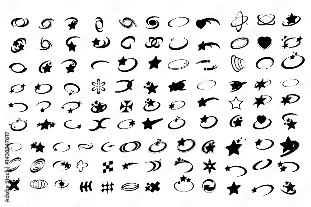 Naklejka premium set of y2k shape abstract geometric element