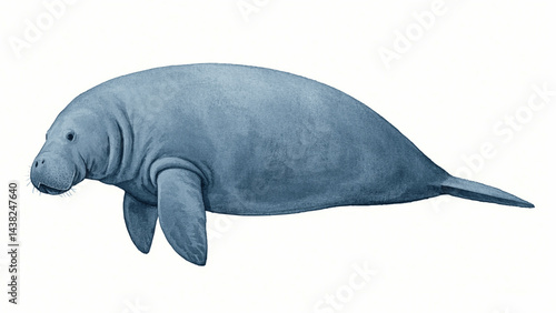 Muted Tides, Manatee Murmur manatee isolated watercolor vector illustration svg 