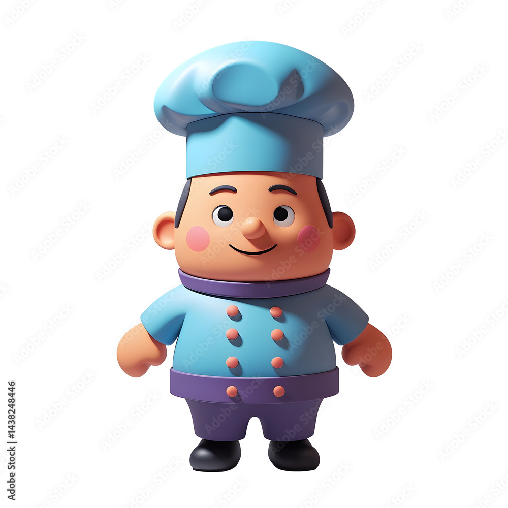 Cartoon Chef with Blue Hat Cartoon Chef with Blue Hat