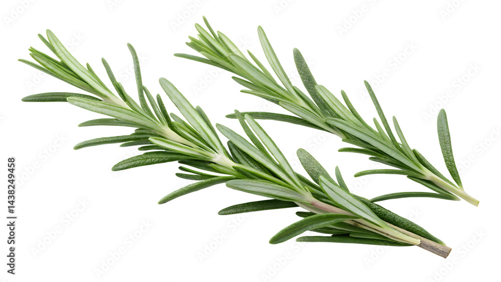 Fototapeta premium Fresh Rosemary Sprigs Isolated on White Background