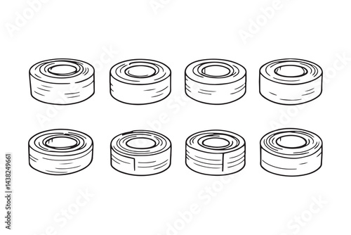 Plumber's tape set line art