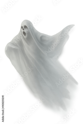 Scary ghost floating with transparent background for halloween decoration