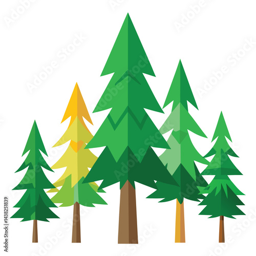 Spruce trees icon on white background 