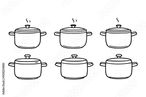 Pressure cooker set line art