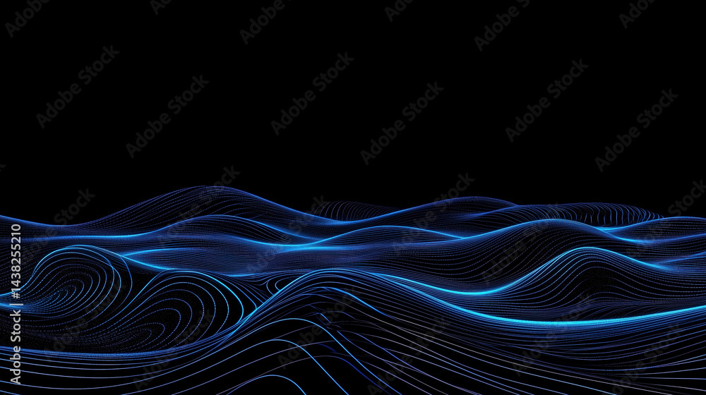 blue fluid data terrain