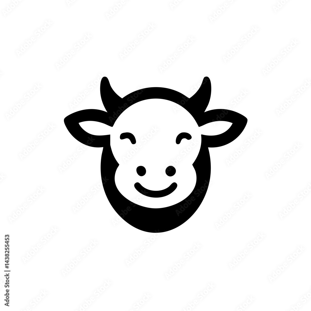Cute Nepal Cow Symbol Logo Icon
