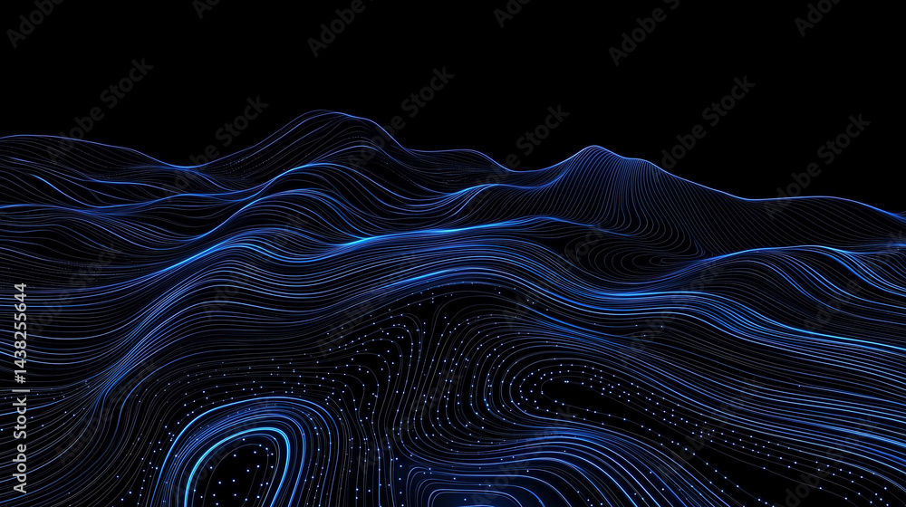 blue fluid data terrain