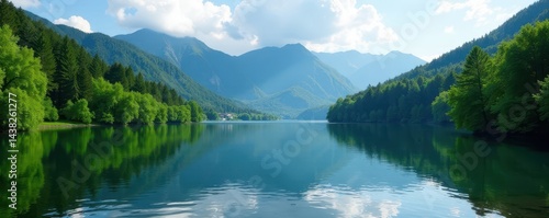 Titisee's tranquil waters reflect Black Forest's lush greenery , forest, water