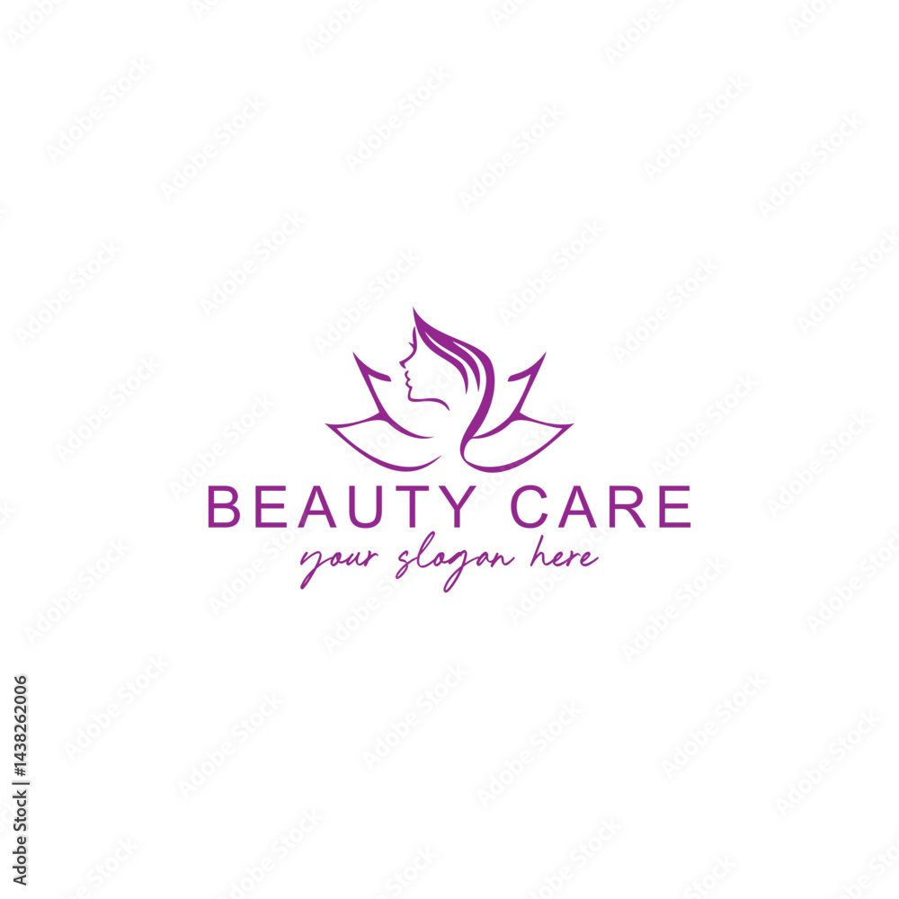 Fototapeta premium logo design for beauty care or brand identity with creative illustration