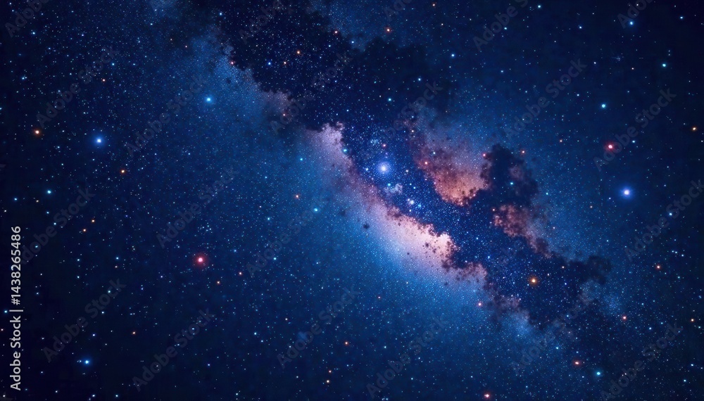 Obraz premium Vast, dark night sky ablaze with countless sparkling stars , Milky Way, cosmos