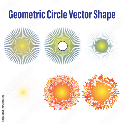 Geometric abstract Circle Shape And Effects Bundle Set.