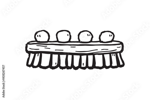 Scrub brush line art