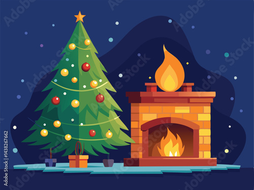 abstract christmas tree card vector illustration