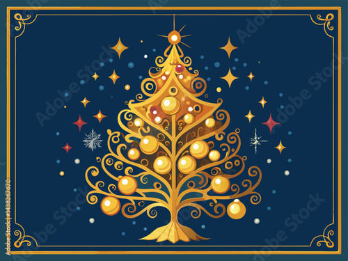 abstract christmas tree card vector illustration