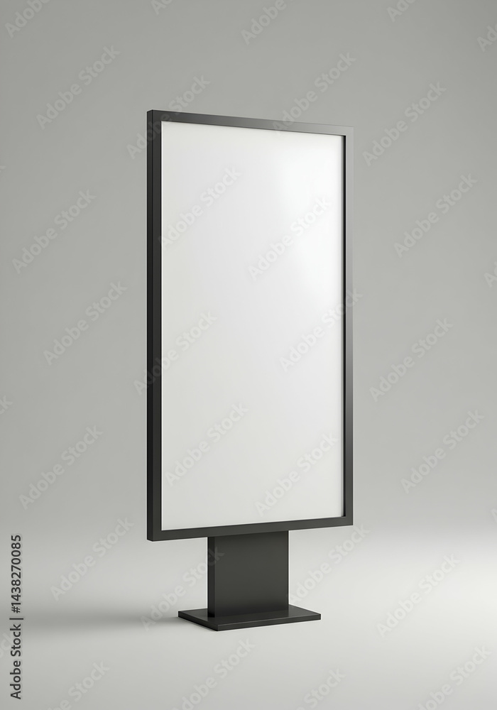Blank Vertical Billboard Advertising Stand Mockup Lightbox Signage Display Presentation Template Information Board Empty 3D Render Blank Vertical Billboard Advertising Stand Mockup Lightbox Signage Display Presentation Template Information Board Empty 3D Render