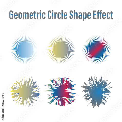 Geometric abstract Circle Shape And Effects Bundle Set.