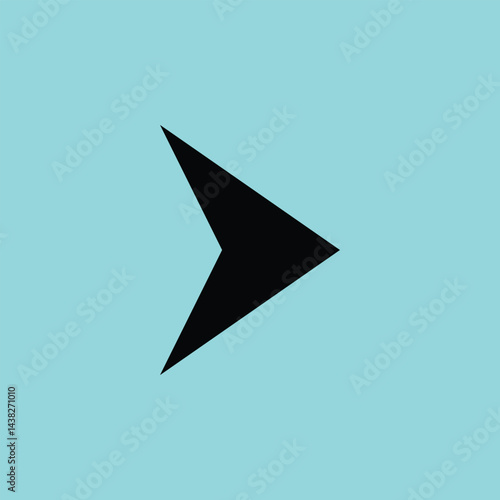 Bold Black Arrow Vector for Navigation