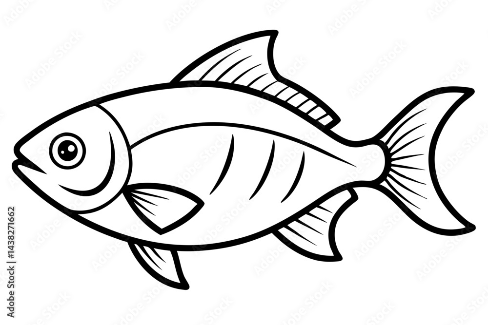 Abstract Piranha Linework Abstract Piranha Linework