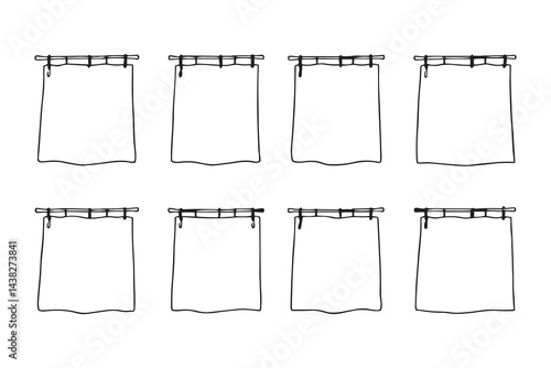 Shower curtain set line art
