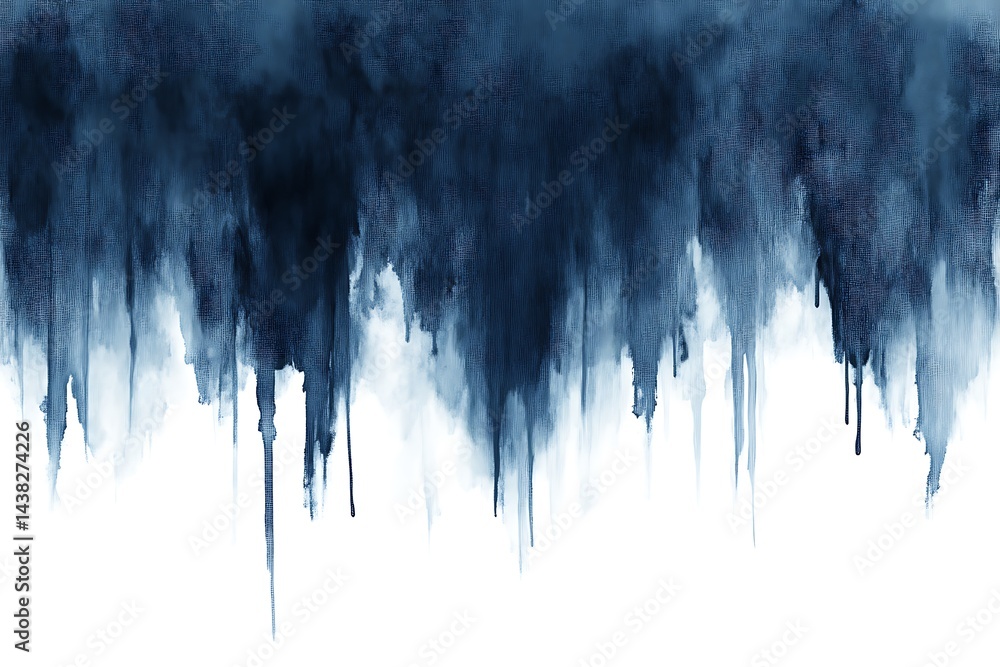 Fototapeta premium Abstract Blue Watercolor Dripping Paint Texture