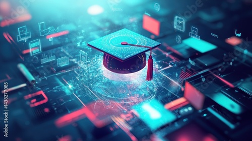 Digital graduation cap, tech-focused education