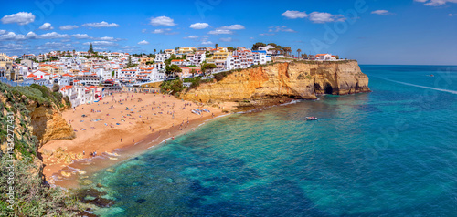 Carvoeiro fishing village with beautiful beach in Algarve, Portugal.