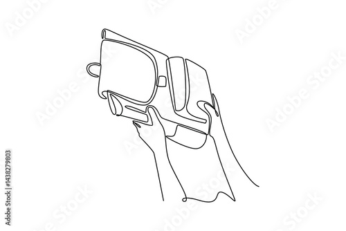 Travel locker concept. Single line draw design. Vector graphic illustration