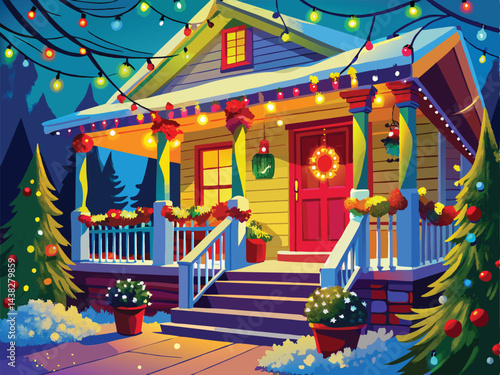 christmas tree in front of the house