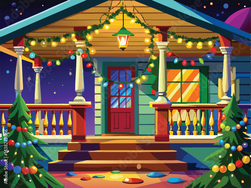 christmas tree in front of the house