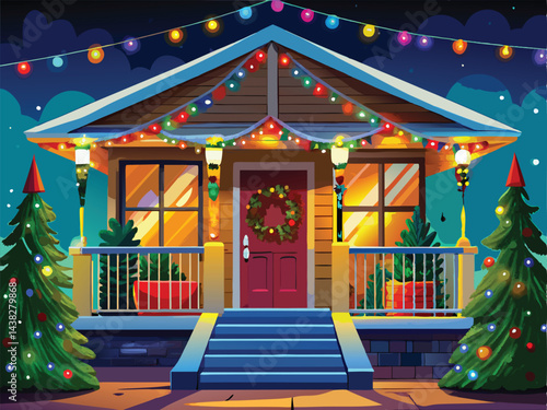 christmas tree in front of the house