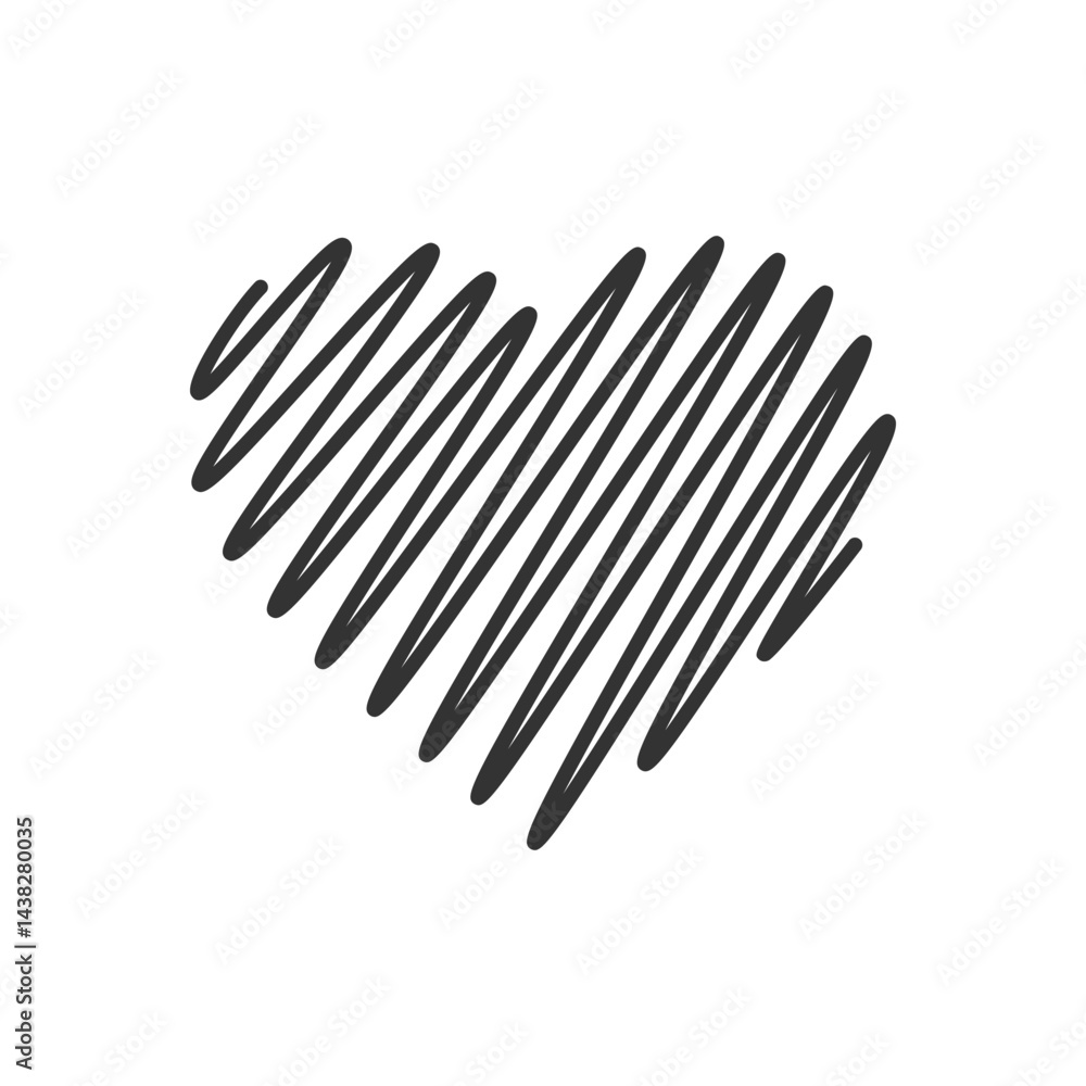 Hand-Drawn Scribble Heart. Perfect for designs related to love, affection, romance, and Valentine's Day. Hand-Drawn Scribble Heart. Perfect for designs related to love, affection, romance, and Valentine's Day.