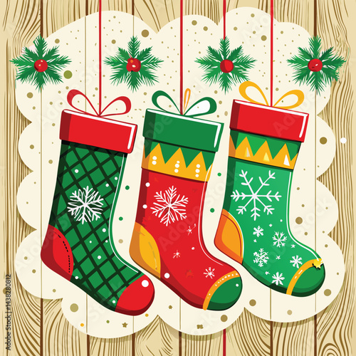 christmas socks vector illustration