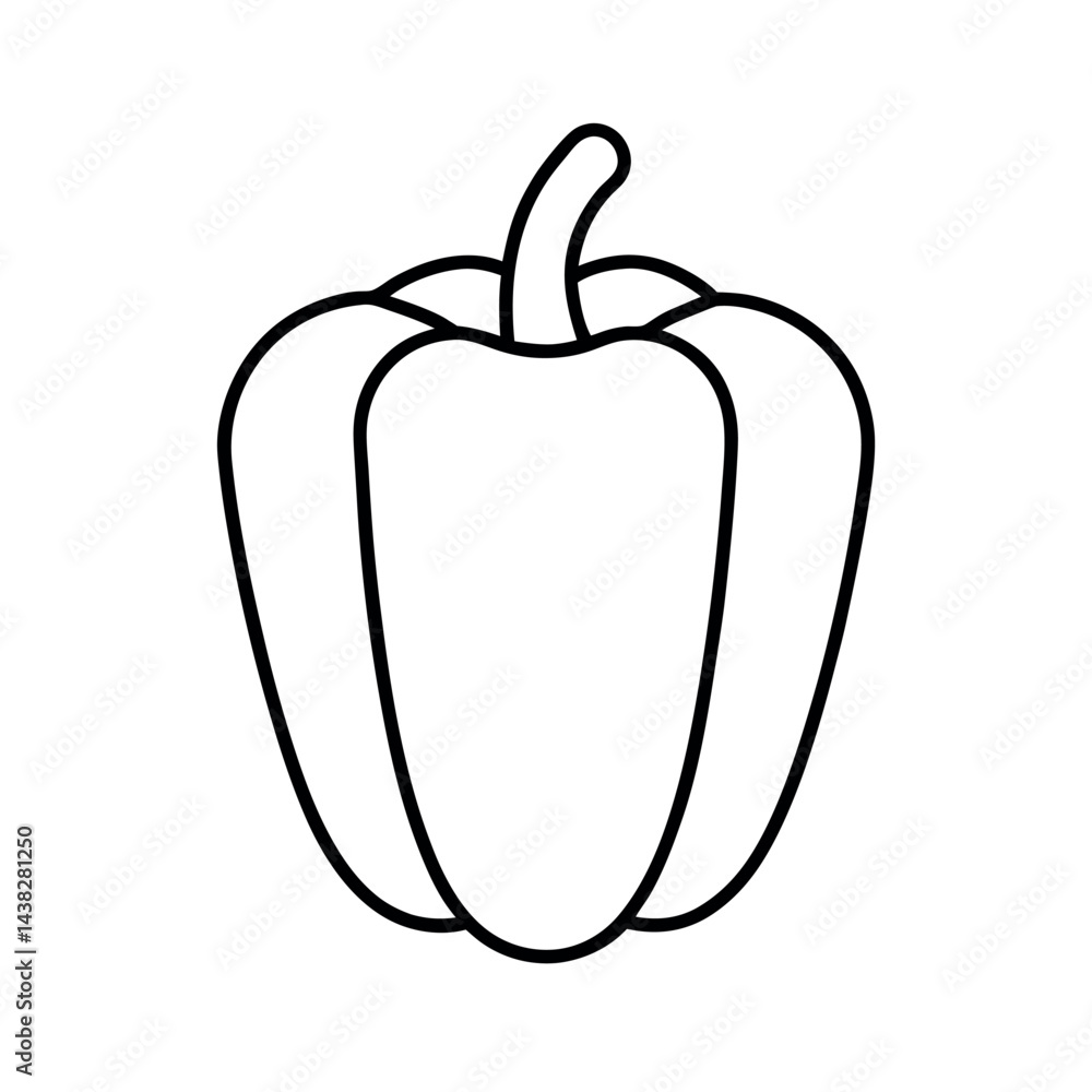 Bell Pepper Line Art Vector Design Bell Pepper Line Art Vector Design
