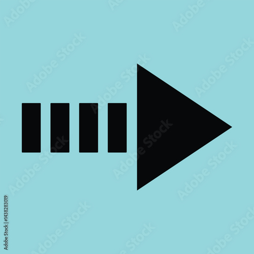 Horizontal Bar Right Arrow Icon for Interface Navigation and Direction