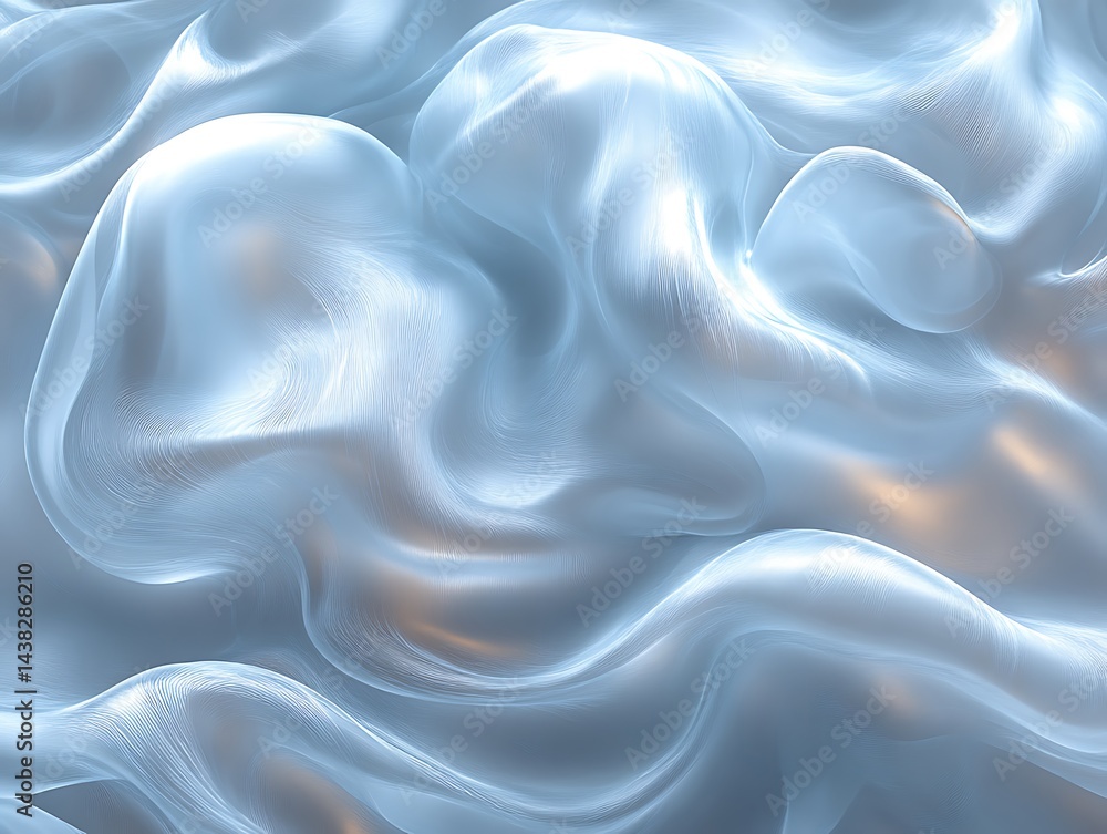 Abstract Blue Silk Drapery Flowing Waves Abstract Blue Silk Drapery Flowing Waves