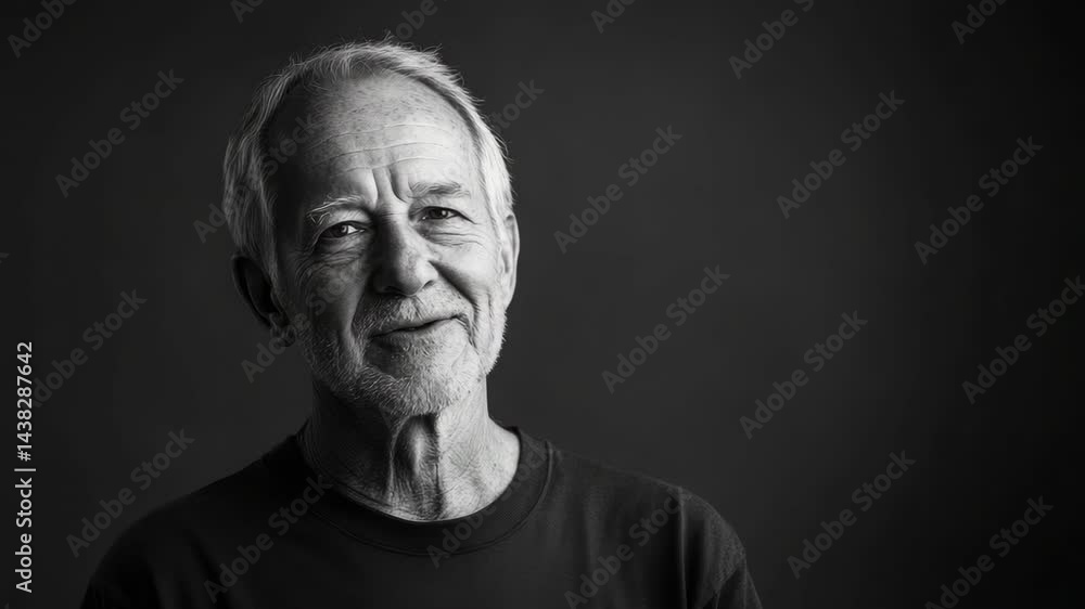 A man with a beard and gray hair is smiling. He is wearing a black shirt and a black tie A man with a beard and gray hair is smiling. He is wearing a black shirt and a black tie