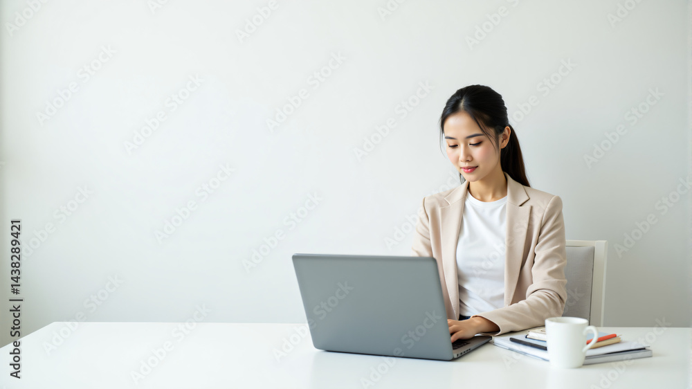 Focused Professional Working on Laptop Focused Professional Working on Laptop