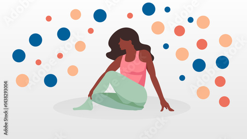 An Asian woman practicing yoga meditation indoors to promote flexibility, strength, and mindfulness