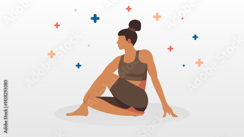 Woman meditating on a yoga mat practicing mindfulness and relaxation techniques.