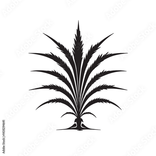Aloe Vera Plant Shape Silhouette Art