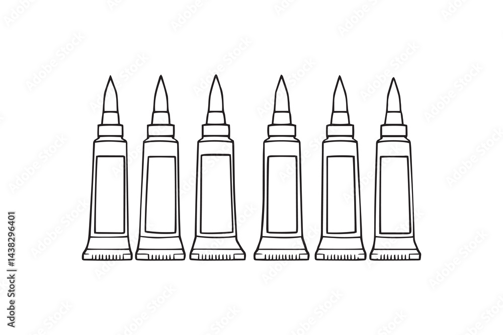Super glue set line art Super glue set line art