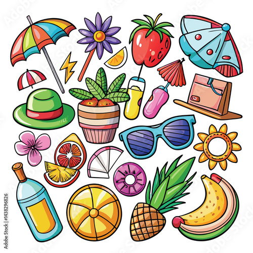 Colorful Summer Fun Illustration