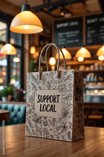 beige shopping bag with 