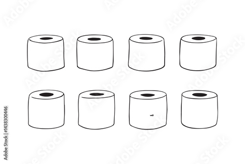 Toilet paper holder set line art