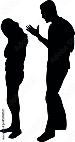 Silhouette Depicting a Quarreling Couple