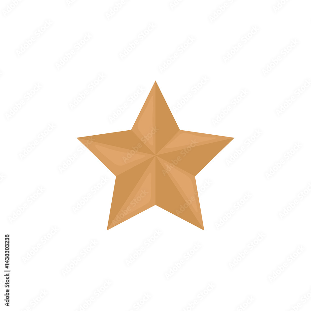 Golden star symbol in flat design. Shiny yellow celebration medal. Vector illustration isolated. Golden star symbol in flat design. Shiny yellow celebration medal. Vector illustration isolated.