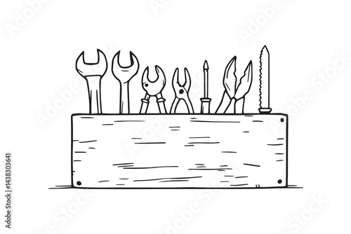 Toolbox set line art